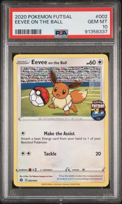 Pokemon 2020 Eevee on the Ball 002/005 Futsal Promo Regular PSA 10 - Image 3