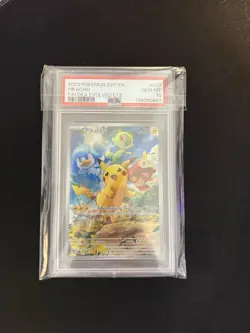 Pokemon TCG Pikachu 027 Paldea Evolved Black Star Promo PSA 10 - Image 1