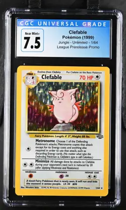Clefable Pokemon 1999 Jungle 1/64 League Prelease Promo CGC 7.5 Near Mint+ - Image 1