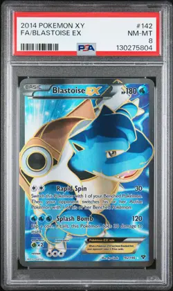 2014 POKEMON XY #142 FULL ART/BLASTOISE EX PSA 8 - Image 1