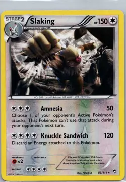 Pokemon TCG Slaking 83/111 Furious Fists Reverse LP - Image 1
