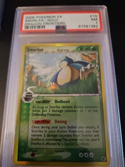Pokemon Snorlax EX Dragon Frontiers Holo Rare 10/101 PSA 7 - Image 1