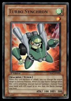 TURBO SYNCHRON CSOC-EN002 RARE CROSSROADS OF CHAOS YU-GI-OH - Image 1
