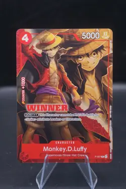 One Piece CCG Monkey.D.Luffy Tournament Winner Promo P-007 - Image 1