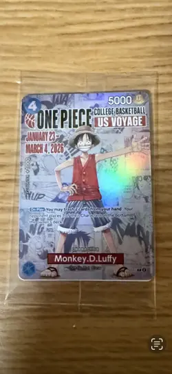 One Piece College Basketball US Voyage Promo Card - Monkey D. Luffy (SEALED) - Image 1