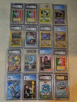 16x Graded Pokemon Card Lot : Topsun, Carddass, WotC, ENG/JAPANESE CGC/BGS/TAG - Image 1