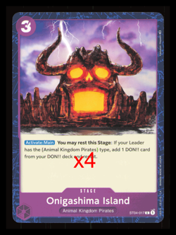 x4 Playset One Piece Card Game: Onigashima Island ST04-017 C NM - Image 1