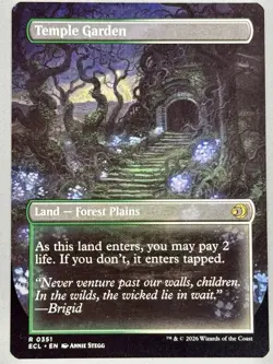 Temple Garden Borderless 351 Lorwyn Eclipsed ECL MTG Regular Rare NM Pack Fresh - Image 4