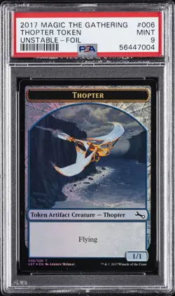 2017 MTG UNSTABLE FOIL #006 THOPTER TOKEN PSA 9 - Image 1
