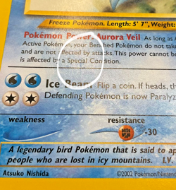 Pokemon Articuno #48 - 2002 Wizards Black Star Promo - NM With Minor Damage - Image 4