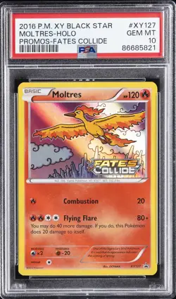 2016 POKEMON XY BLACK STAR PROMO FATES COLLIDE #XY127 MOLTRES-HOLO PSA 10 - Image 1