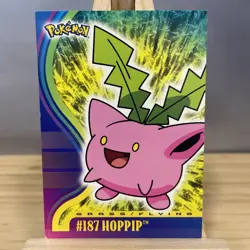 Topps Pokemon Johto Series 1 -- Hoppip #187 -- Blue Label -- Non Holo - Image 1