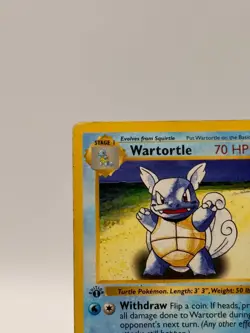 Wartortle Pokemon 1st Edition Base Set 42/102 MP Non-Holo Shadowless Uncommon - Image 2