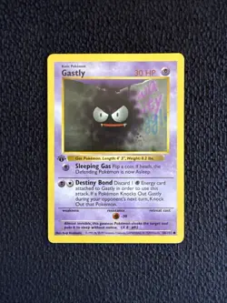 Pokemon TCG Gastly Base Set Shadowless 1st Edition Common 50/102 LP - Image 1