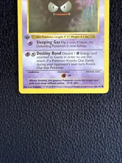 Pokemon TCG Gastly Base Set Shadowless 1st Edition Common 50/102 LP - Image 2