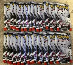 26 White Flare Booster Pack Lot Factory Sealed Pokemon english TCG - Image 1