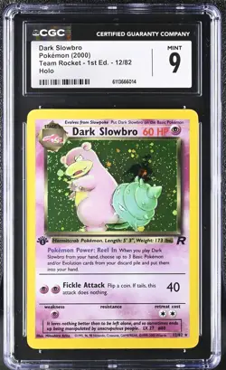 2000 Pokemon Dark Slowbro - Team Rocket 1st Edition Holo #12 - CGC 9 Mint - Image 1