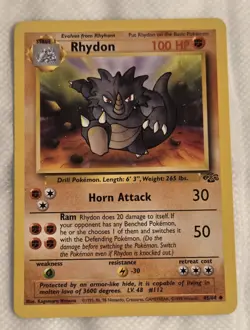 Pokemon - Rhydon - 59/130 - Uncommon - Unlimited Edition - Base Set 2 - LP - Image 1