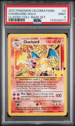 2021 POKEMON CELEBRATIONS CLASSIC COLL #4 CHARIZARD-HOLO PSA 9 - Image 1
