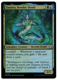 Magic the Gathering MTG Card: Tatyova, Benthic Druid FOIL #0247 Foundations! NM - Image 1