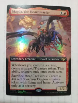 MTG Magda the Hoardmaster P EXTENDED ART FOIL OTJ Thunder Junction 374 NM - Image 1