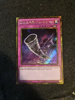 YuGiOh Black Horn of Heaven Gold Secret Rare 1st Edition PGL3-EN035 - Image 1