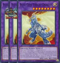 Yugioh! 3x Blue-Eyes Tyrant Dragon SDWD-EN037 Common NM - Image 1