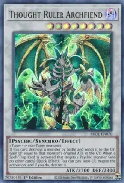 Thought Ruler Archfiend - BROL-EN070 3x Ultra Rare Yugioh Brothers of Legend 3x - Image 1