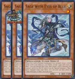Yugioh! 3x Sage with Eyes of Blue SDWD-EN013 Common NM - Image 1
