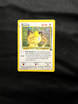 Pokemon TCG Base Set Meowth 10 Holo Black Star Promo Card HP - Image 1