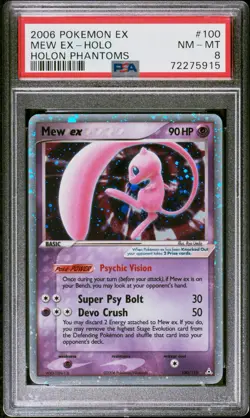 Mew EX Holon Phantoms Holo Ultra Rare Card 100/110 PSA 8 Near Mint - Image 1
