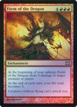 MTG Form of the Dragon - Foil, From the Vault: Dragons, Moderately Played, Engli - Image 1