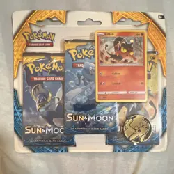 Pokemon TCG: SUN & MOON 3 PACK BLISTER BOOSTER PACKS - LITTEN PROMO - Image 1