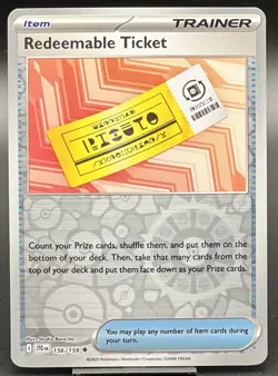 Pokemon Redeemable Ticket 156/159 Reverse Holo Journey Together Trainer 2025 NM+ - Image 1
