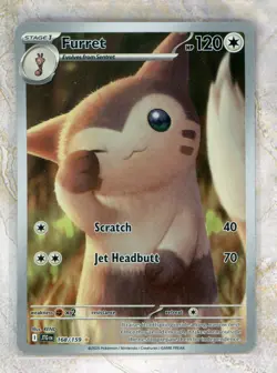 2025 Pokemon Scarlet & Violet JTG EN-Journey Together #168 Furret IR - Image 1