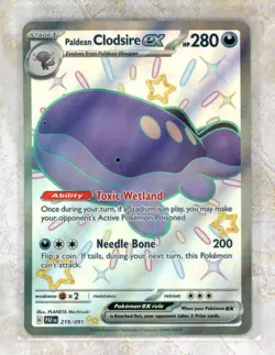 Pokemon Scarlet and Violet SV PAF EN-Paldean Fates #219 Paldean Clodsire ex SHUR - Image 1