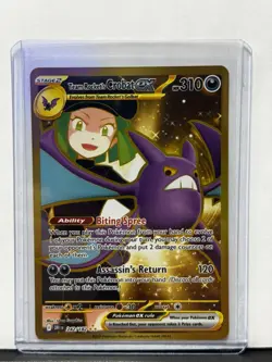 Team Rocket's Crobat ex 242/182 Gold Destined Rivals Hyper Rare Pokemon - Image 1