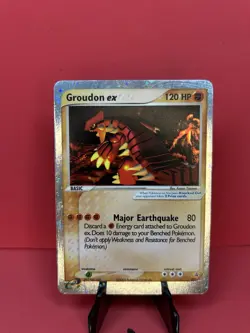 Pokemon 2002 - Groudon Ex 002 Promo - Nintendo Power Magazine - Moderate Play - Image 1