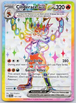 Cinderace ex 157/142 (NM) - SV07: Stellar Crown - Ultra Rare - Pokemon TCG - Image 1