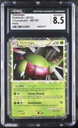 CGC 8.5 Yanmega Prime 2010 Triumphant 98/102 Holo Pokemon Card - Image 1