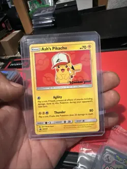 Pokemon TCG Ash's Pikachu SM109 Special Promo Card Excellent Condition - Image 1