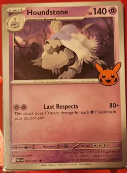 Pokemon-Houndstone-Rare Non Holo-43/91-Trick Or Trade 2024 - Image 1
