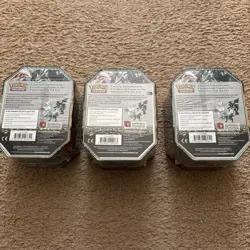 2012 Pokemon Zekrom EX, Reshiram EX, & Kyrume Ex Tin Set (3 Tins) Factory Sealed - Image 2