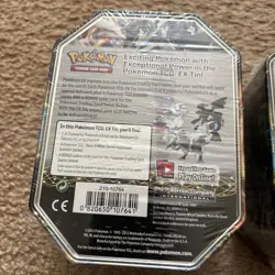 2012 Pokemon Zekrom EX, Reshiram EX, & Kyrume Ex Tin Set (3 Tins) Factory Sealed - Image 3