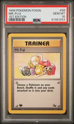 1999 Pokemon Fossil 1st Edition #58 Mr. Fuji PSA 10 - Image 1