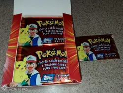 Topps 1999 Pokemon TV Animation Edition RED LOGO Booster Pack Factory Sealed - Image 3