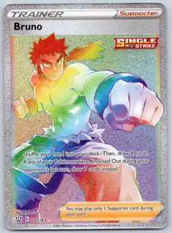 Bruno 172/163 (NM) - SWSH05: Battle Styles - Rainbow Secret Rare - Pokemon TCG - Image 1