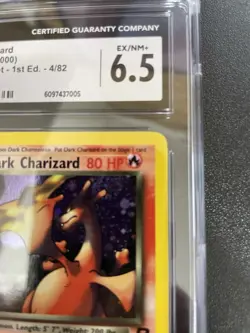 Pokemon Dark Charizard 4/82 1st Edition Holo Rare - Team Rocket SWIRL CGC 6.5 - Image 4