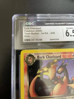 Pokemon Dark Charizard 4/82 1st Edition Holo Rare - Team Rocket SWIRL CGC 6.5 - Image 5