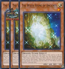 Yugioh! 3x The White Stone of Ancients SDWD-EN012 Common NM - Image 1